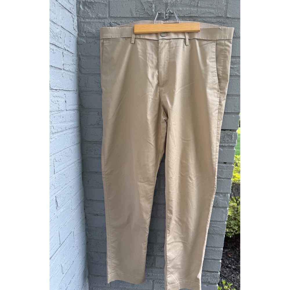 Banana Republic Men's Slim Fit Chino Pants 36X32 Khaki Tan Flat Front
